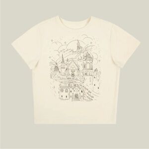 TAYLOR SWIFT long live speak now castle dragons babydoll tee cream size L